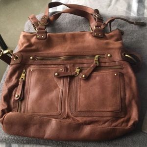 Large brown shoulder bag